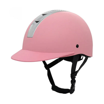 Equestrian helmet for horse riding in Bright Black colour, shown with ABS shell.