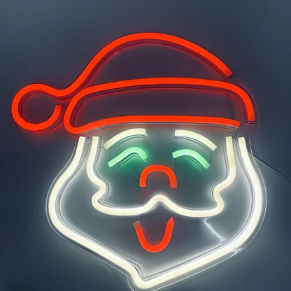 LED neon decorative light with acrylic back panel showing USB power connection and multiple design options
