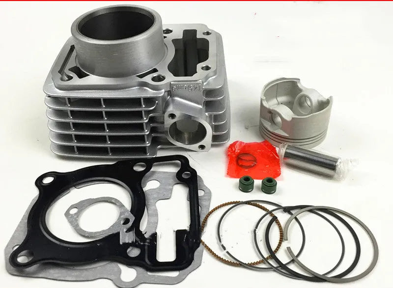 Motorcycle Cylinder Kit SDH150-A B C Cylinder Piston Piston Ring Cylinder Gasket Sleeve 57.3mm Bore 62.3mm End Height 14mm Piston Pin Silver