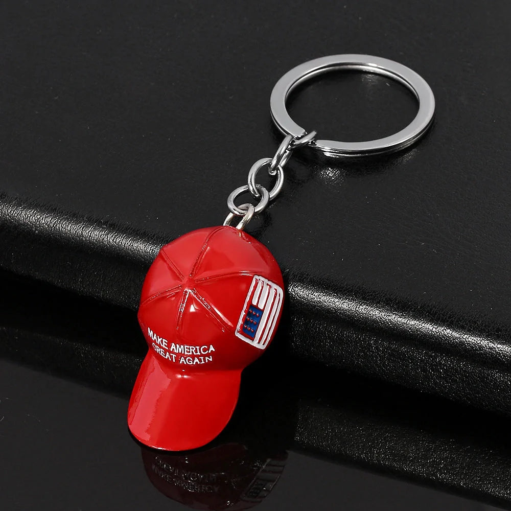 Men's Red Hat Hip Hop Keychain in zinc alloy with Southeast Asian style design