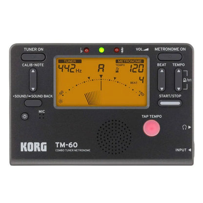 Universal tuning metronome with plastic shell showing tempo controls and display