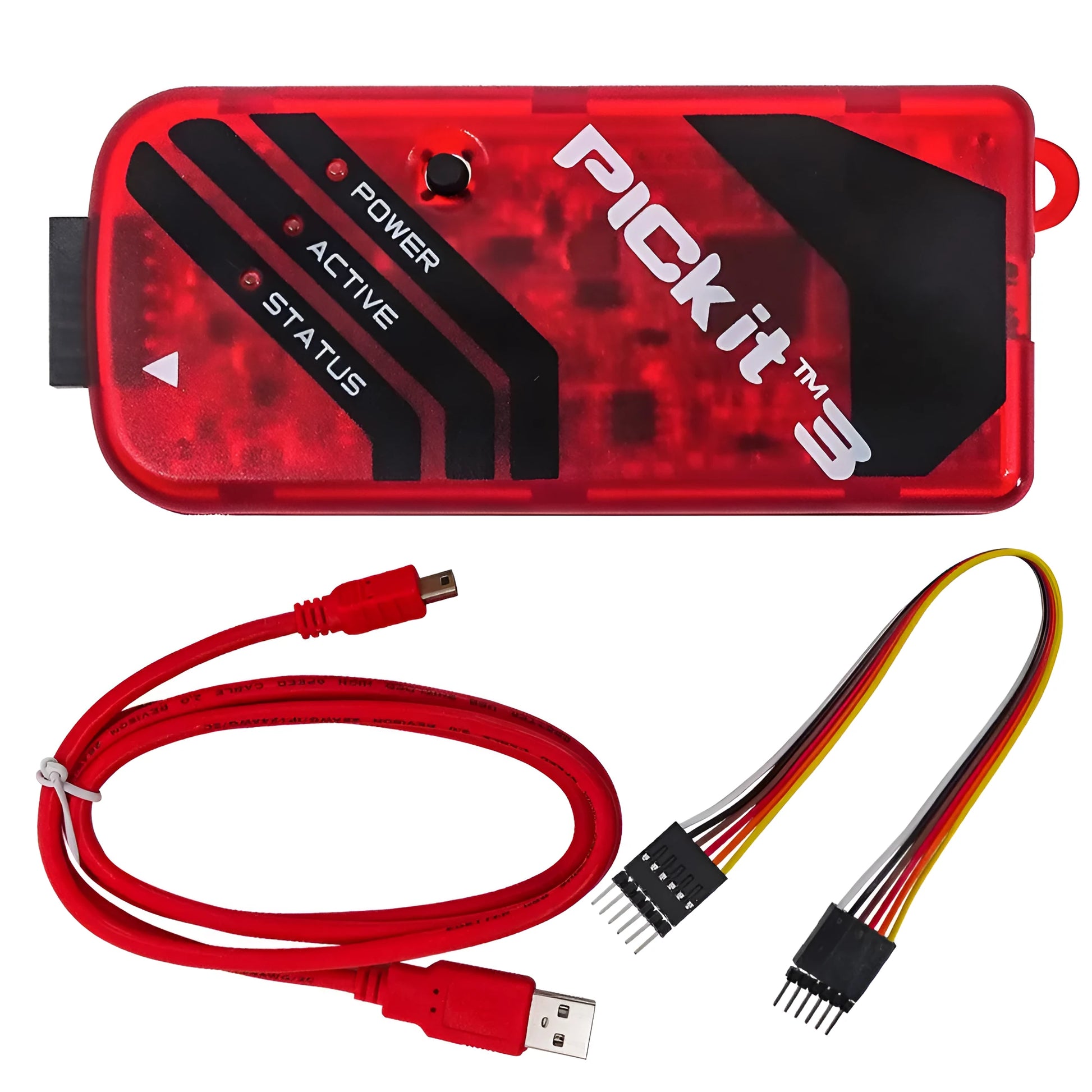Offline simulation programmer burner unit with ICD2, KIT3, and KIT3.5 sockets for PIC microcontrollers.