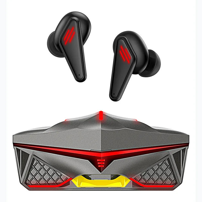 K98 Black wireless Bluetooth earbuds and charging case for e-sports gaming.