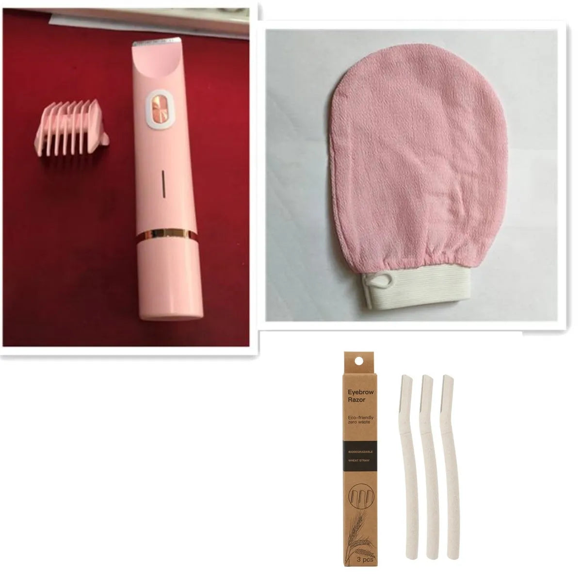 Pink 2-in-1 women's electric body hair shaver and trimmer for private pubic hair grooming