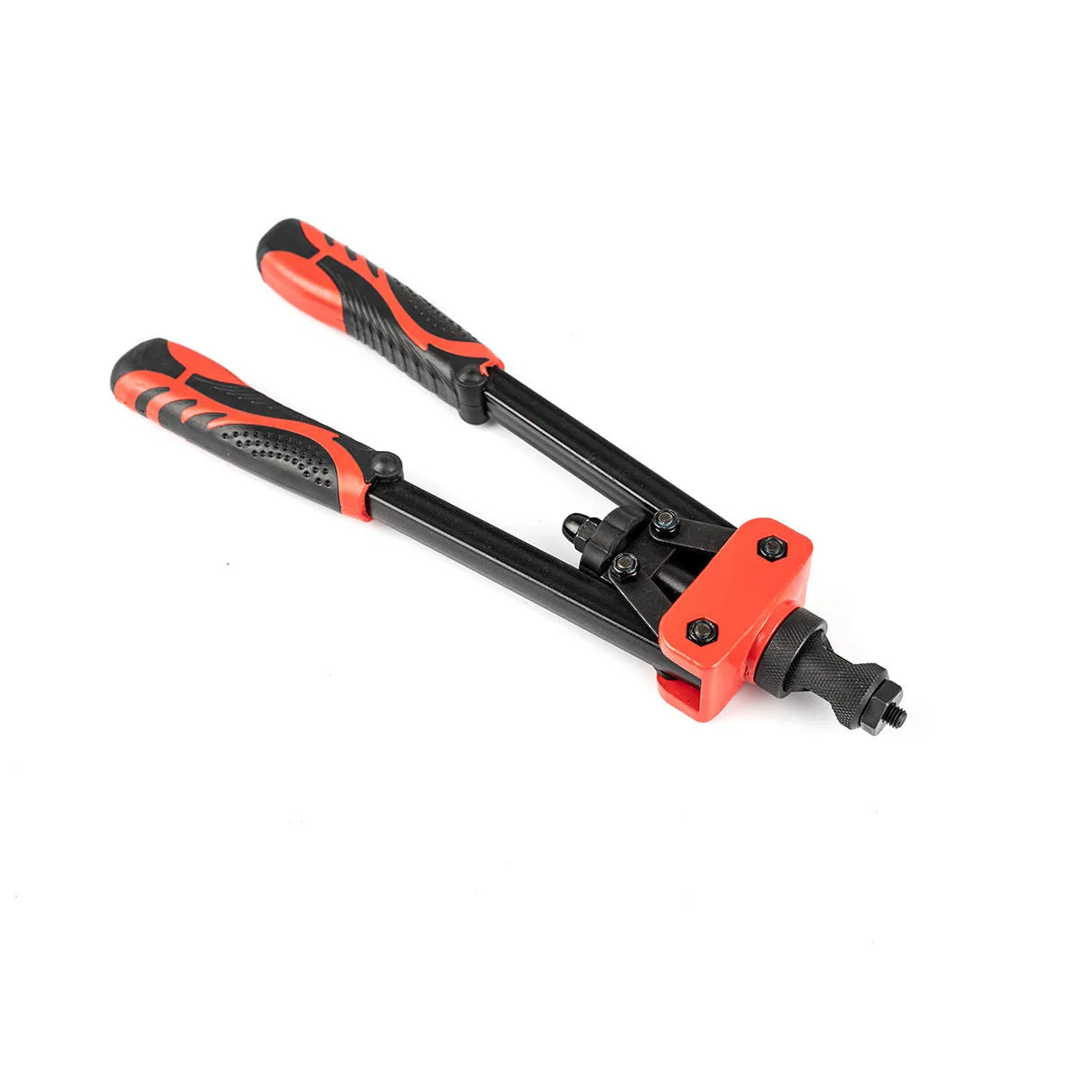 14-inch alloy rivet nut gun tool with six interchangeable tips for M3 to M10 thread sizes