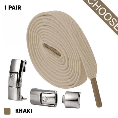 Slip-on shoelaces with elastic lock, available in a variety of colors for comfortable, no-tie shoe fastening