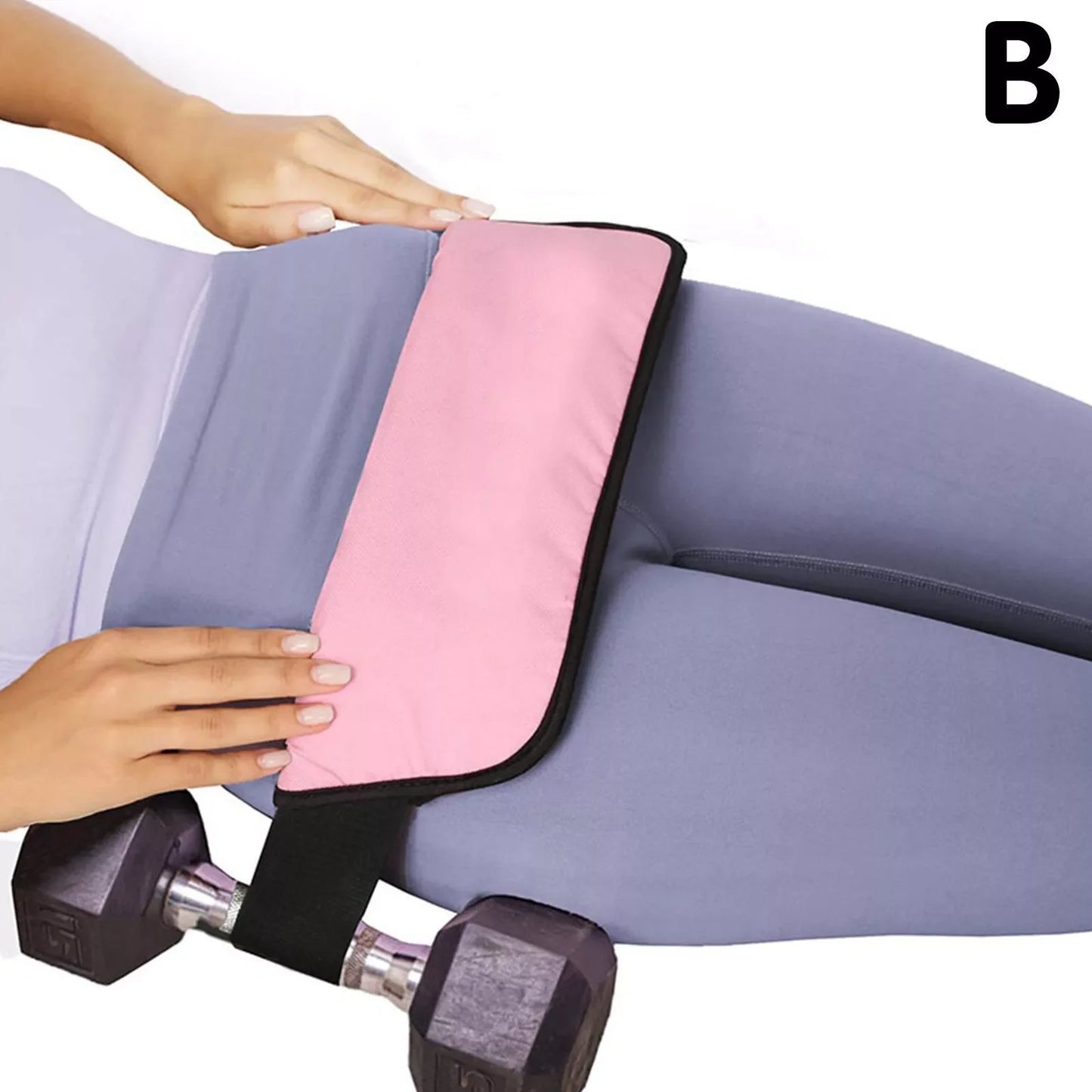 Glute Thrust Belt for reverse squat exercises in black and pink options