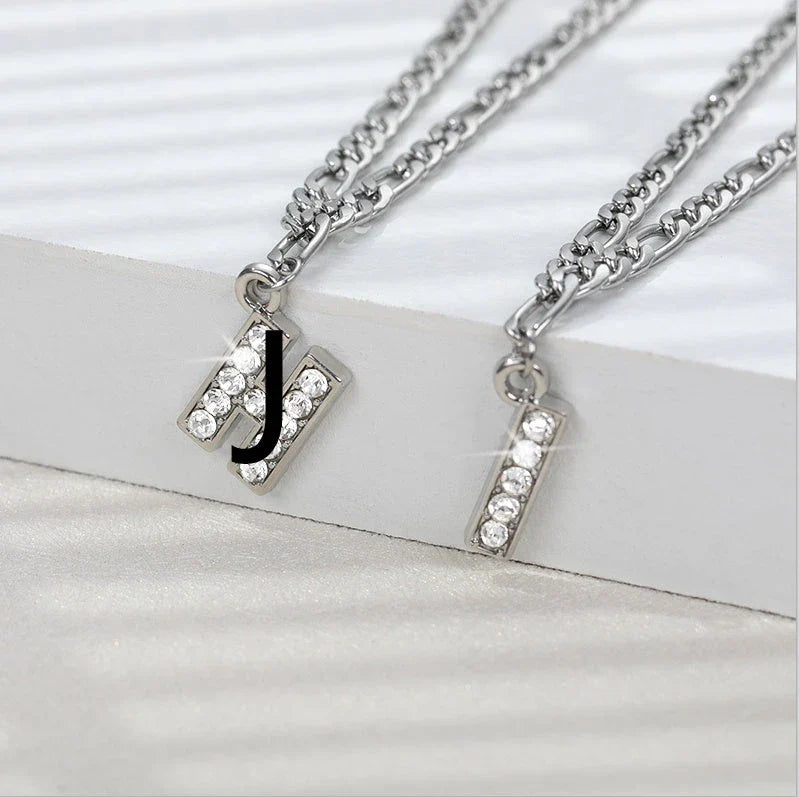 Personalized Stainless Steel Letter Anklet with Sparkling Zircon Accents