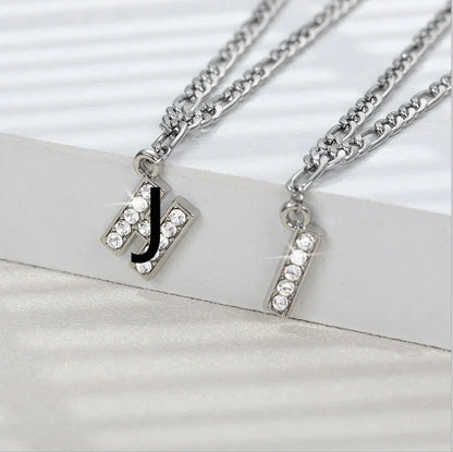Personalized Stainless Steel Letter Anklet with Sparkling Zircon Accents