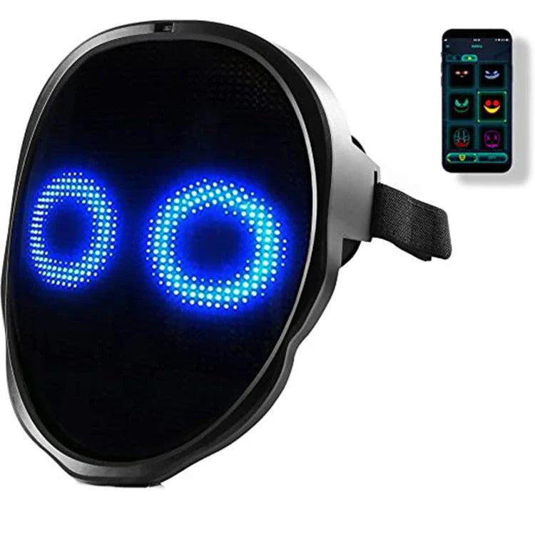 Luminous LED Face Masks with Gesture or Manual Controls for Parties, Halloween, and Events