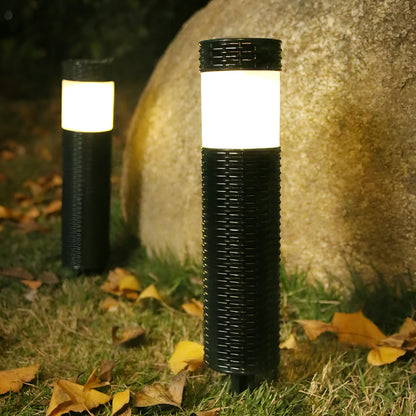 Abstract outdoor waterproof garden light measuring 65mm diameter with three lighting mode options
