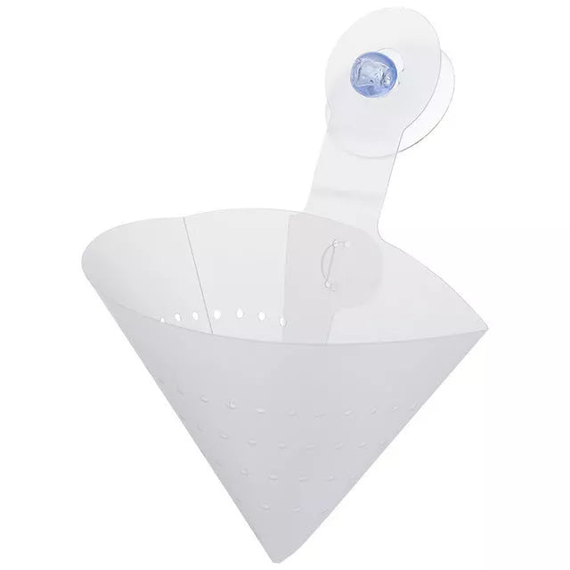 Foldable kitchen sink filter with suction cup for waste management
