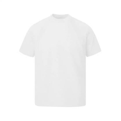 Man's loose fit black short sleeve top with textured air layer stitching detail.