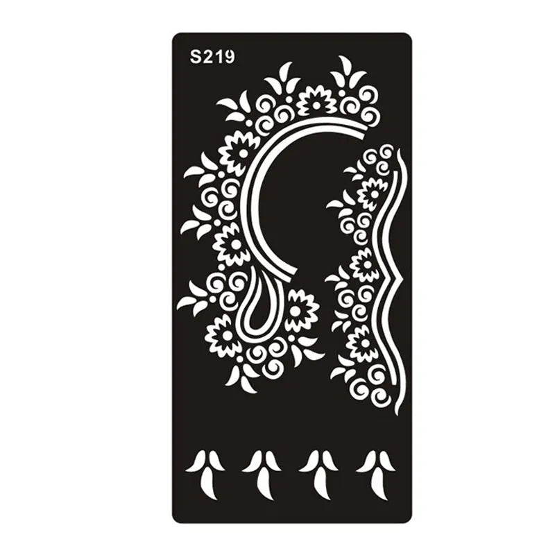 Geometric hollow design temporary tattoo sticker in Southeast Asian style on water transfer paper