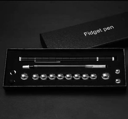 A magnetic modular pen with customizable components and accessories for stress relief, focus, and creativity