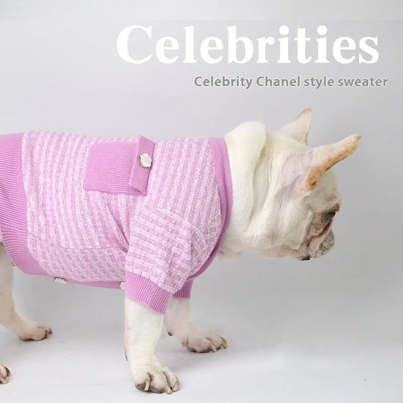 Classic style wool jumper for a Schnauzer dog, shown in size L for autumn and winter wear.
