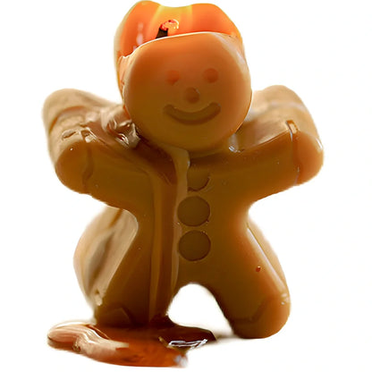 Homemade gingerbread man Christmas scented candles in block shape with six fragrance options