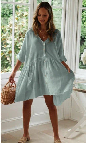 Fashionable beach-ready blouse and skirt set made from premium bamboo-blend fabric for superior comfort and style