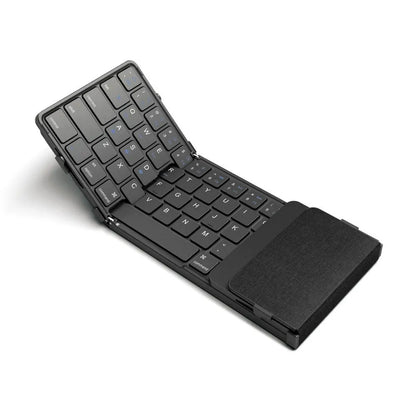 Black folding Bluetooth keyboard with choice of digital board or touchpad interface for tablets