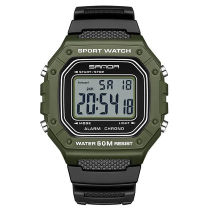 Youth electronic swimming waterproof watch with alarm clock in multiple colour options