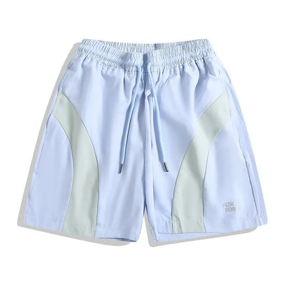 Men's black loose-fit quick-dry sports shorts with elastic waist, shown above the knee.