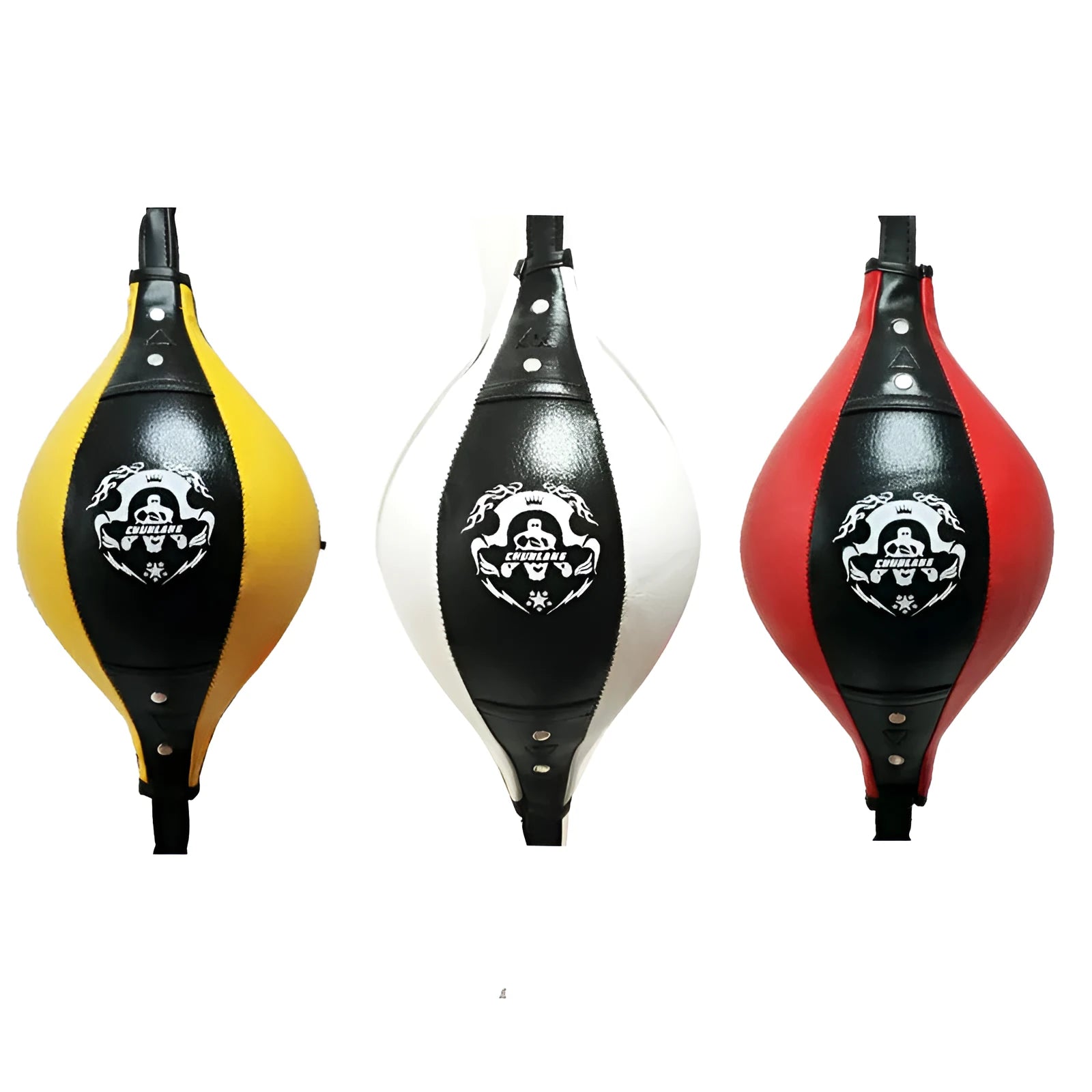 Black and red diamond pattern PU boxing speed ball with elastic hanging cord for training