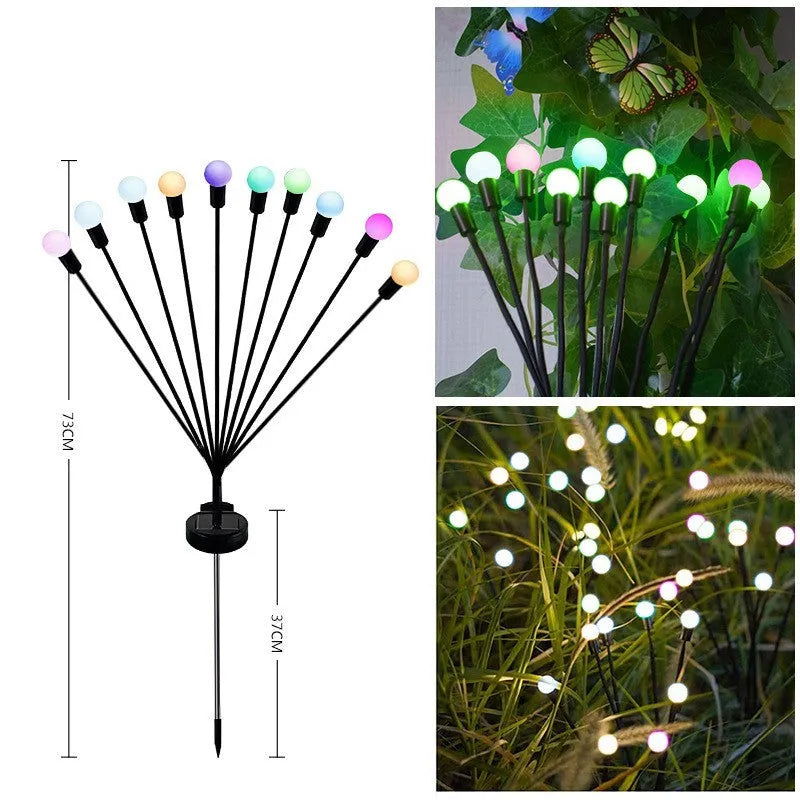 Solar-powered ground plug lawn light with automatic dusk-to-dawn operation and multiple head configurations