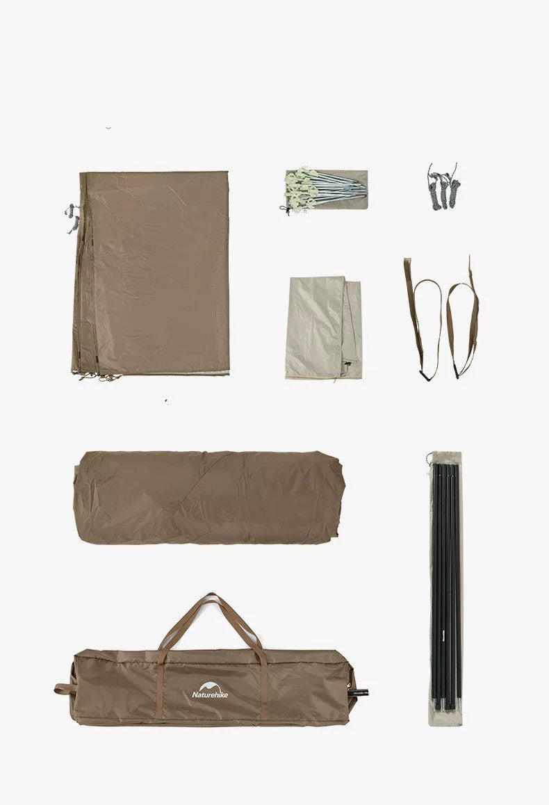 Two Rooms One Hall Ridge Automatic Waterproof Camping Tent in dark coffee