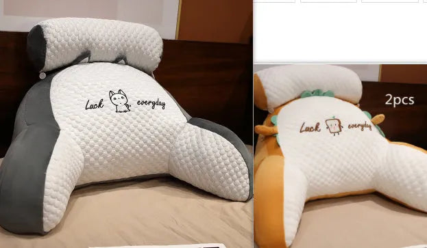 Reading lumbar support cushion in 60x40cm and 70x50cm sizes with embroidery design