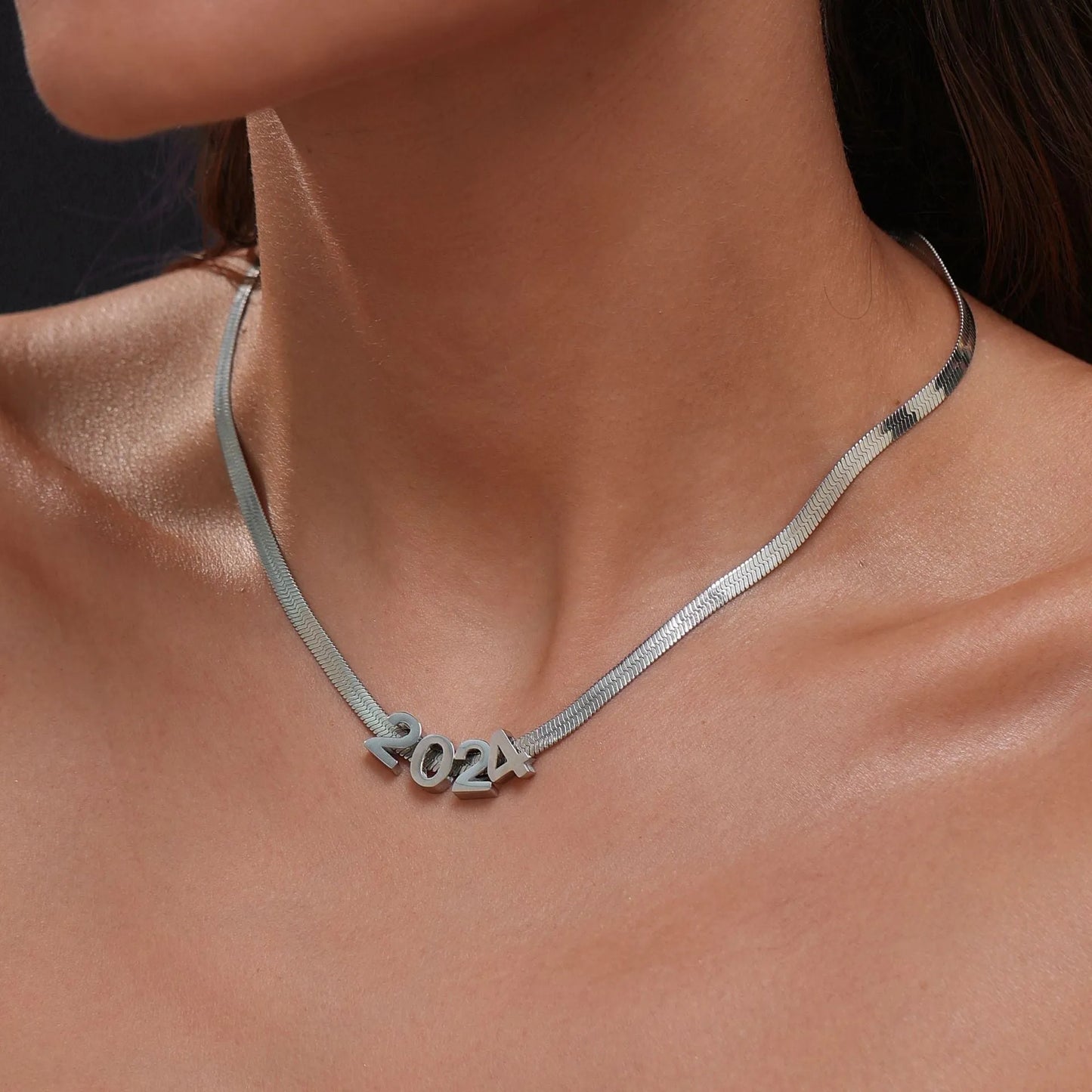 INS Commuter's necklace with 40.5cm titanium steel chain and electroplated gold or silver charms for personalisation