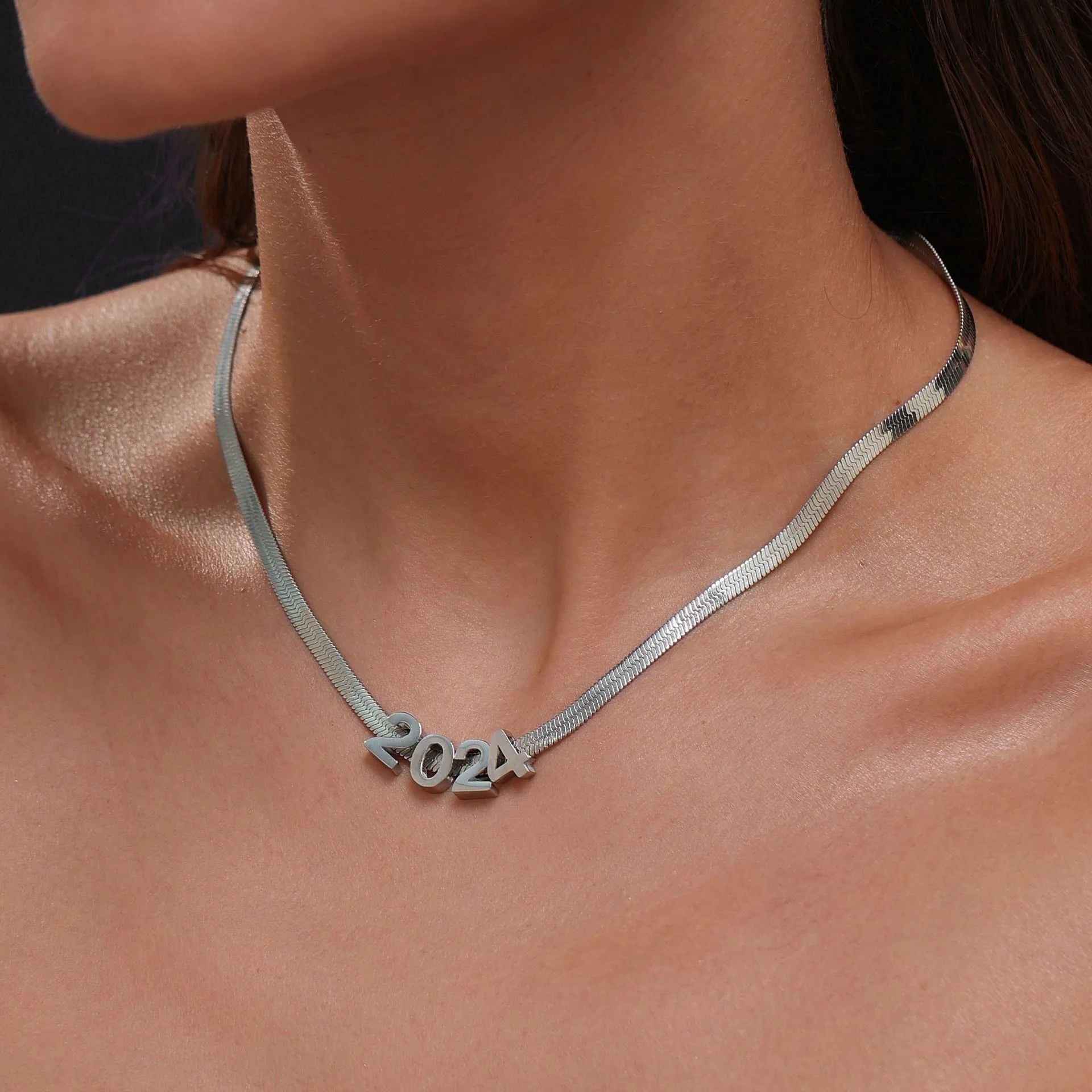 INS Commuter's necklace with 40.5cm titanium steel chain and electroplated gold or silver charms for personalisation