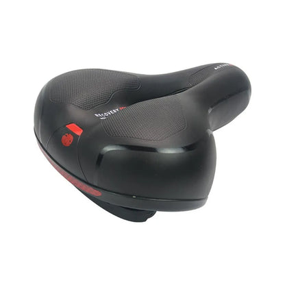 Bicycle cushion with thickened silicone saddle, spring suspension, and PU leather surface on bicycle seat post