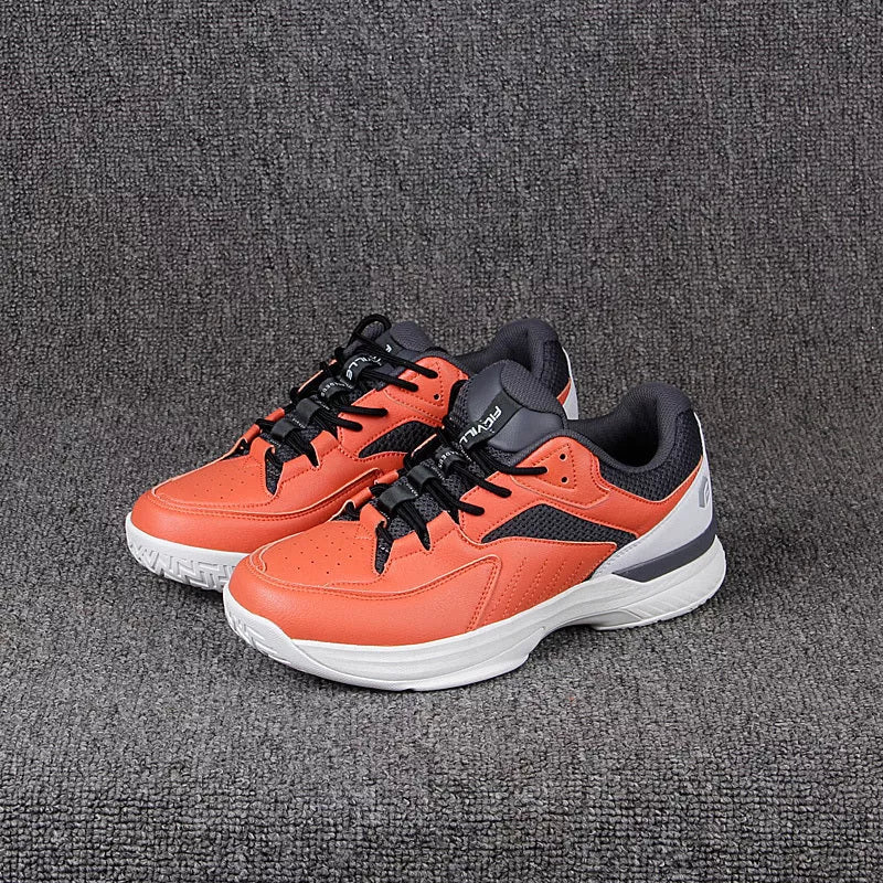 Men's wide fit orange casual sports shoe with enhanced support and breathable materials