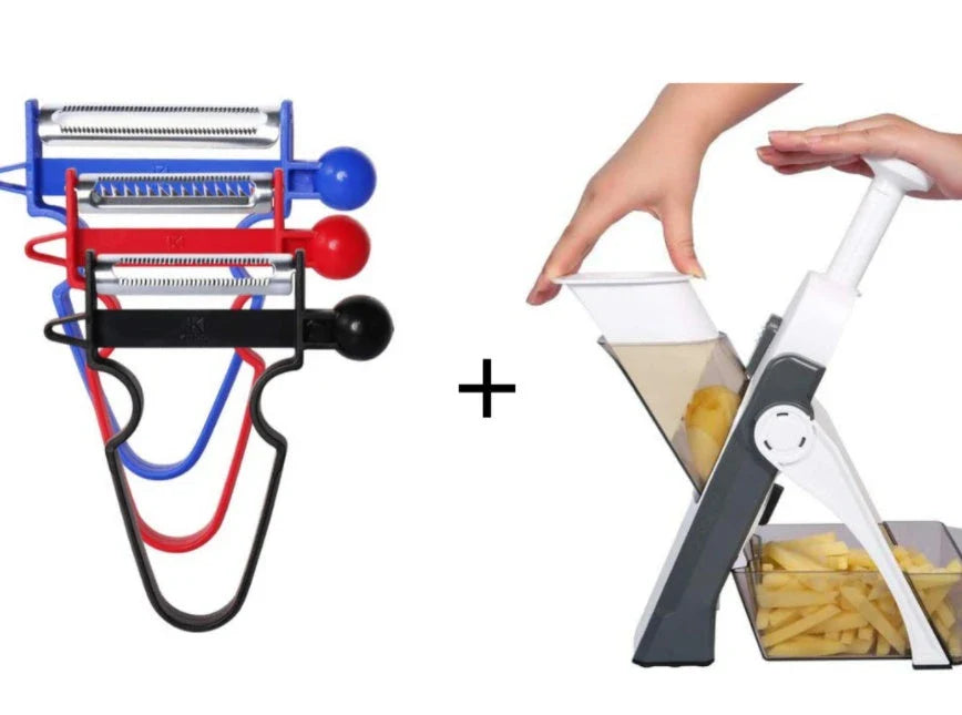 Multifunctional Vegetable Slicer and Chopper with Stainless Steel Blades and ABS Plastic Construction