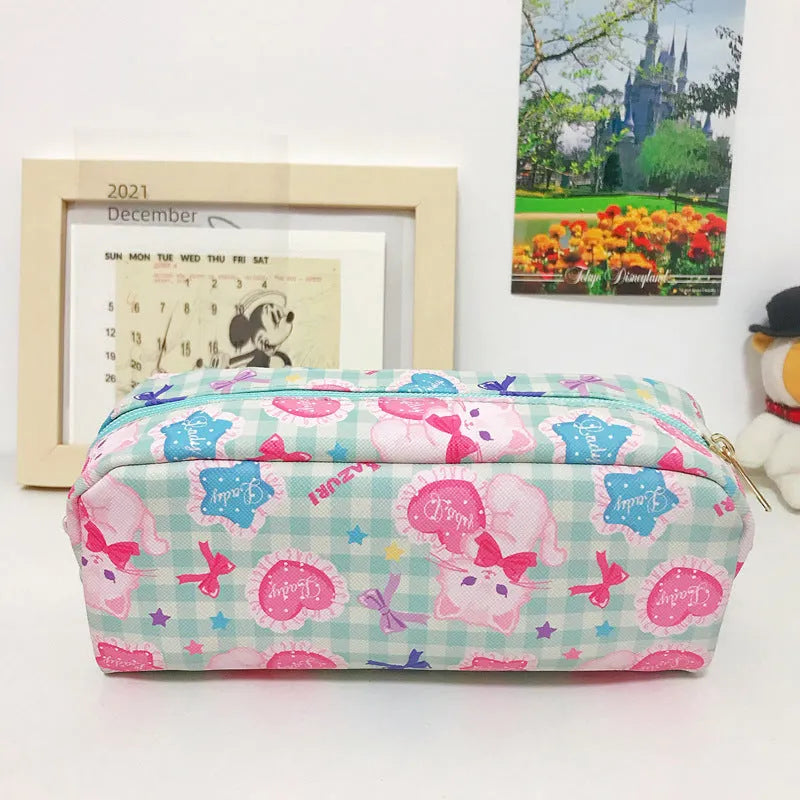 Printed cylindrical PVC pencil case, 19x6.3x7cm, Japanese cute cartoon stationery box for school students