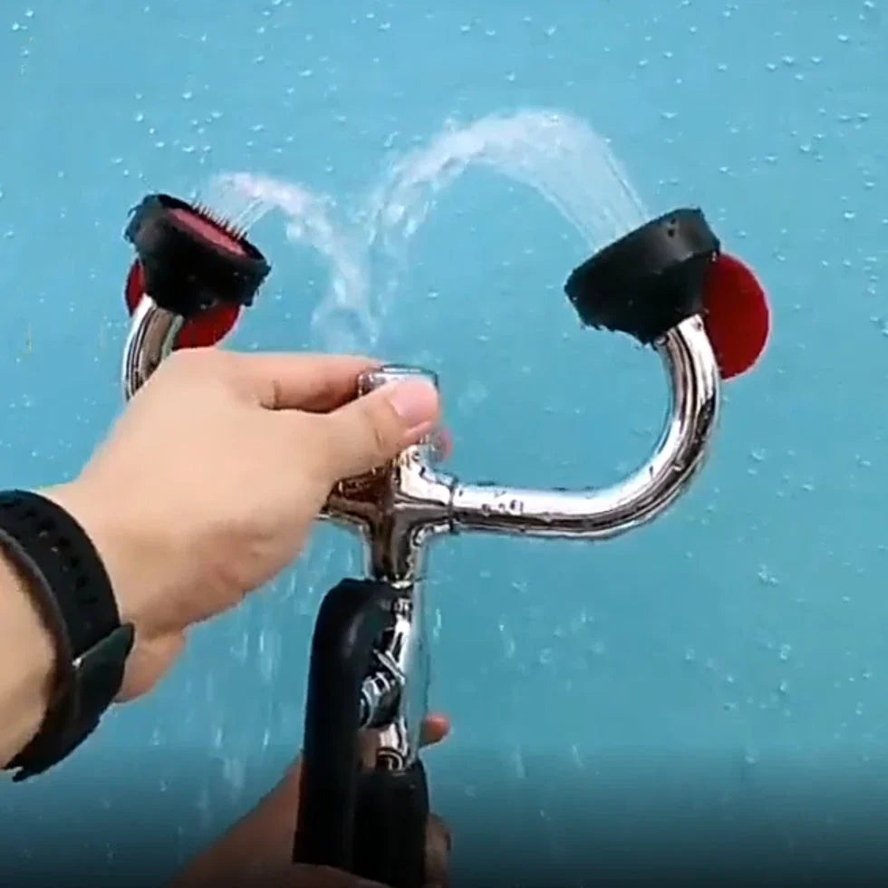 Versatile wall-mounted emergency eyewash station with dual spray heads for comprehensive eye coverage and hands-free 360-degree rotation