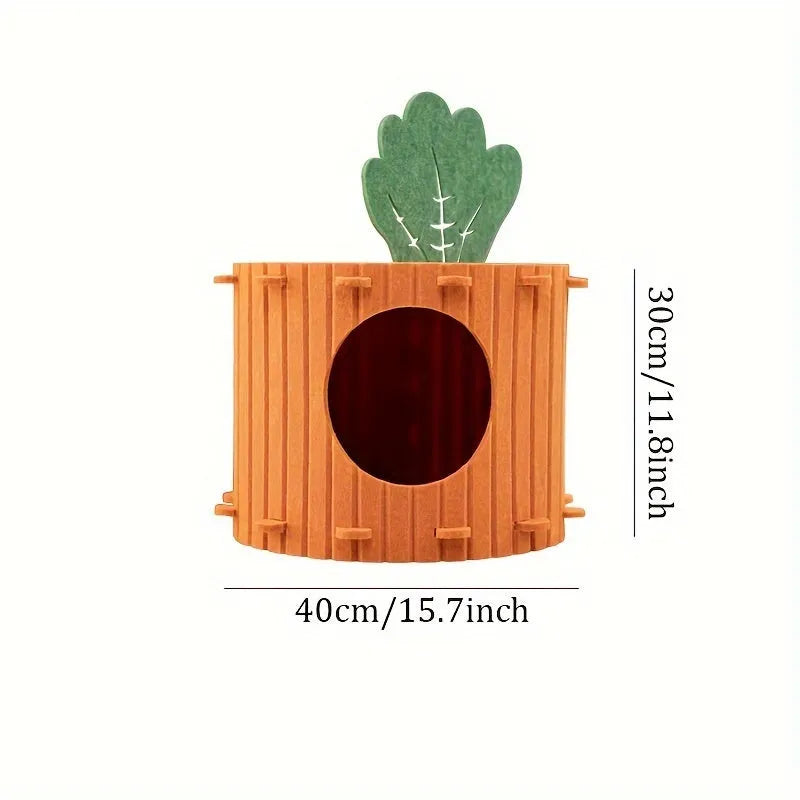 Cat tunnel with felt construction in M 40x29cm or L 40x39cm size providing a drilled semi-enclosed cattery alternative to traditional cat nests for felines seeking sheltered play