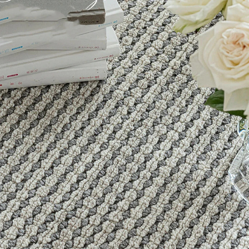 New Zealand wool woven carpet 140x200cm rectangular solid colour machine washable