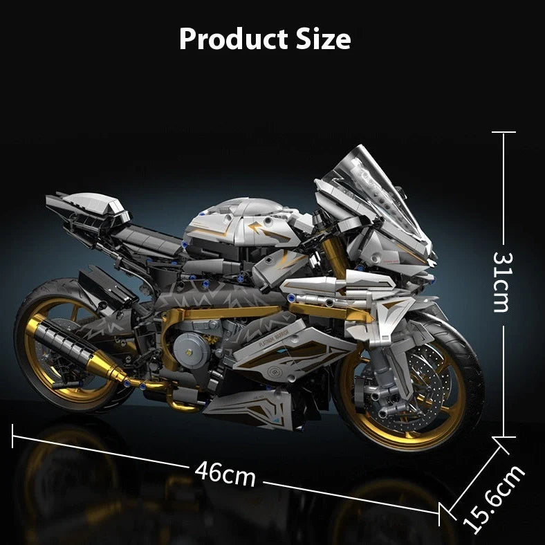 88817-piece plastic building blocks assembled into platinum BMW motorcycle model for teenagers
