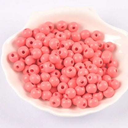 100 round wooden beads in 6mm to 12mm sizes, lotus wood with dyed surface for DIY crafts