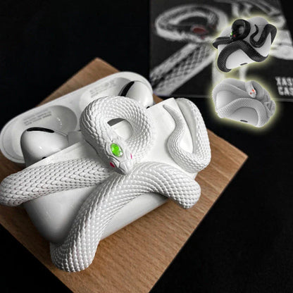 Creepy snake-themed silicone case for AirPods Pro with detailed design for Halloween and everyday style