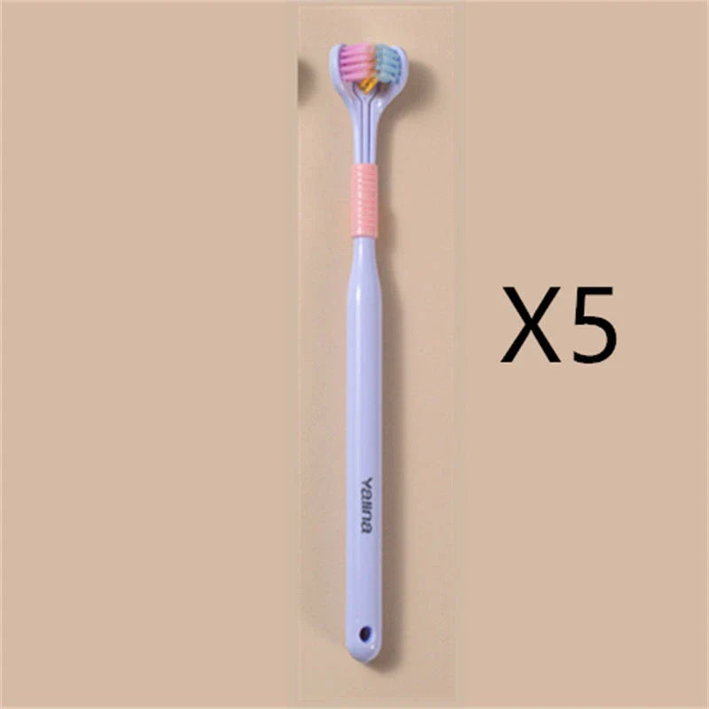Soft Bristle Tri-Angle Toothbrush with customizable features for deep cleaning and travel convenience