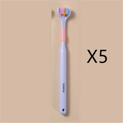 Soft Bristle Tri-Angle Toothbrush with customizable features for deep cleaning and travel convenience