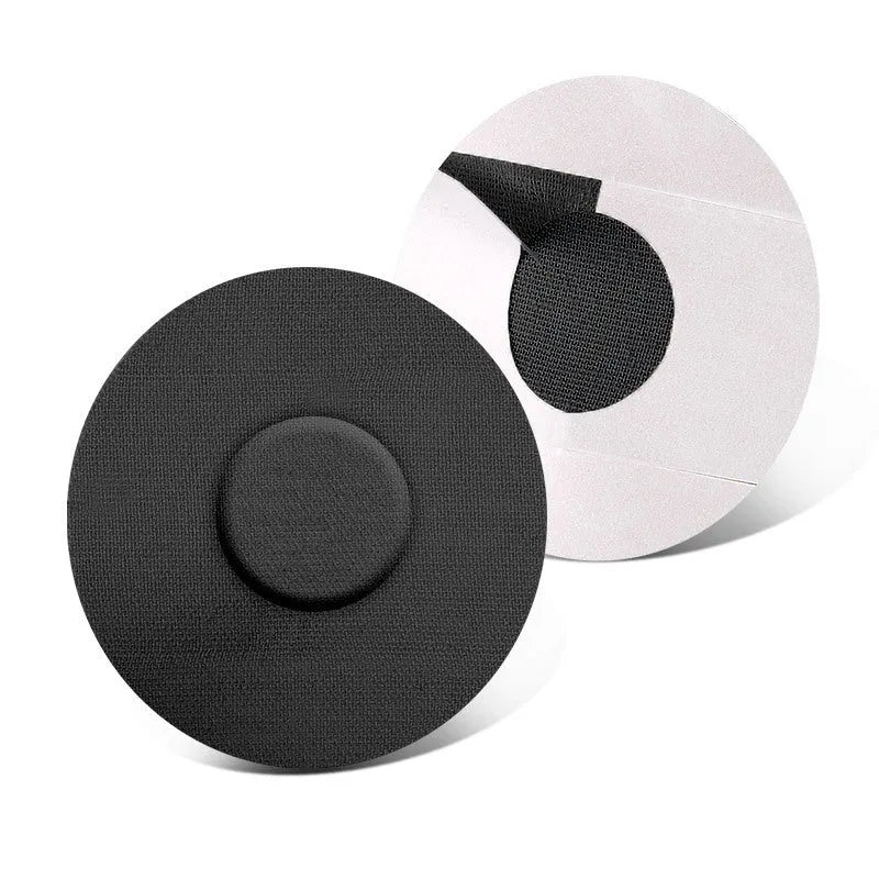 Sports anti-slip adhesive patch for sensor attachment in black, skin colour, pink, and blue options