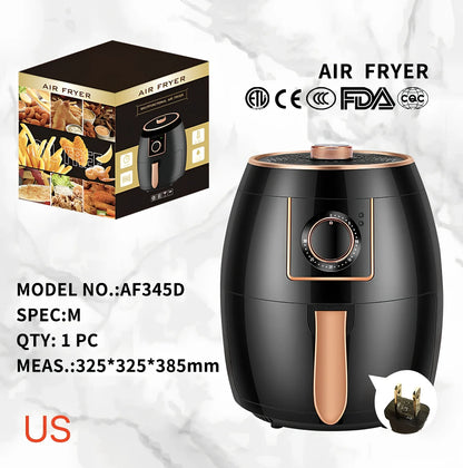 5.5L touch screen air fryer with metal body and LCD display for healthier frying