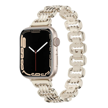 Alloy metal ladies watch bracelet for Apple Watch in silver, black, gold, rose gold, Starlight colours