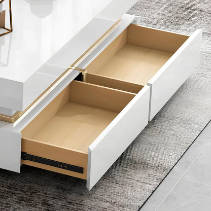 Modern minimalist multifunctional coffee table TV cabinet with tempered glass and baking paint finish