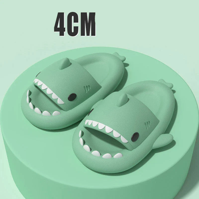 Cozy cartoon shark-themed slippers with anti-slip sole for indoor and outdoor wear