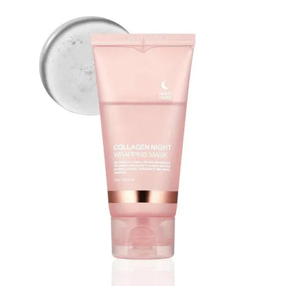 75ml collagen night sleep facial mask with application brush for overnight skincare