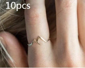 Handcrafted mountain-shaped copper ring with unique design and antibacterial properties